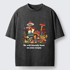 Kyoto-Lion Wild Mushroom Dark Humor Funny Meme Washed T-Shirt
