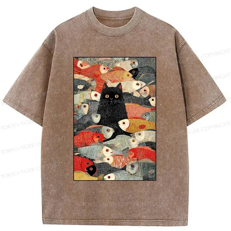 Vintage Japanese cat tee for summer