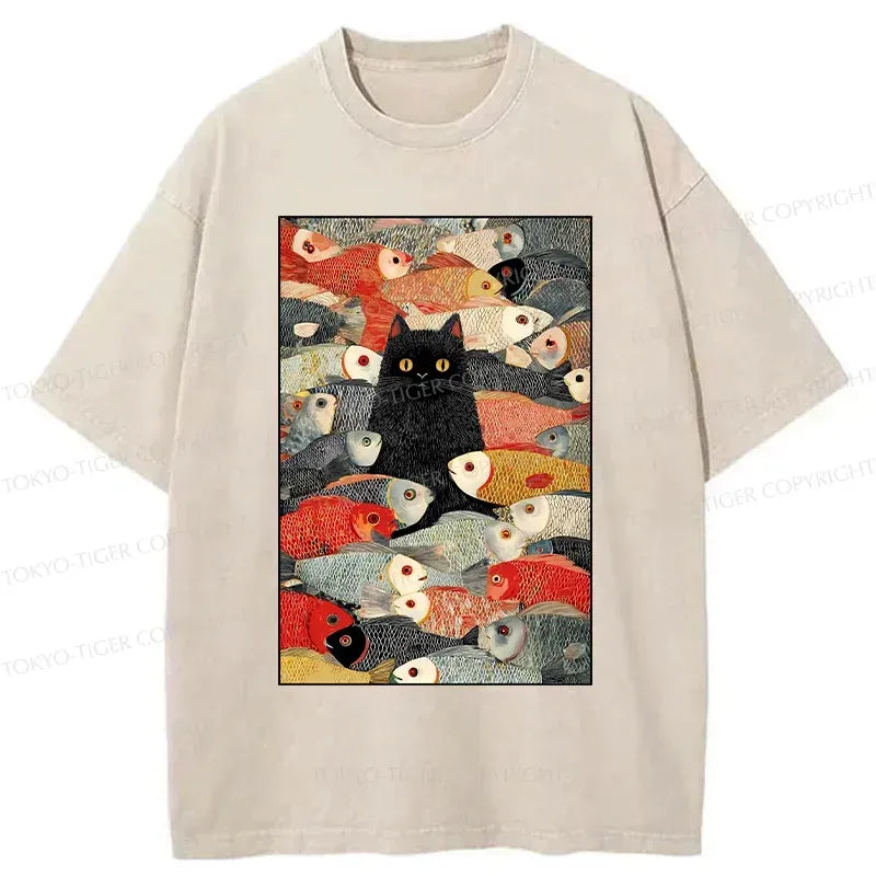 Vintage Japanese cat tee for summer