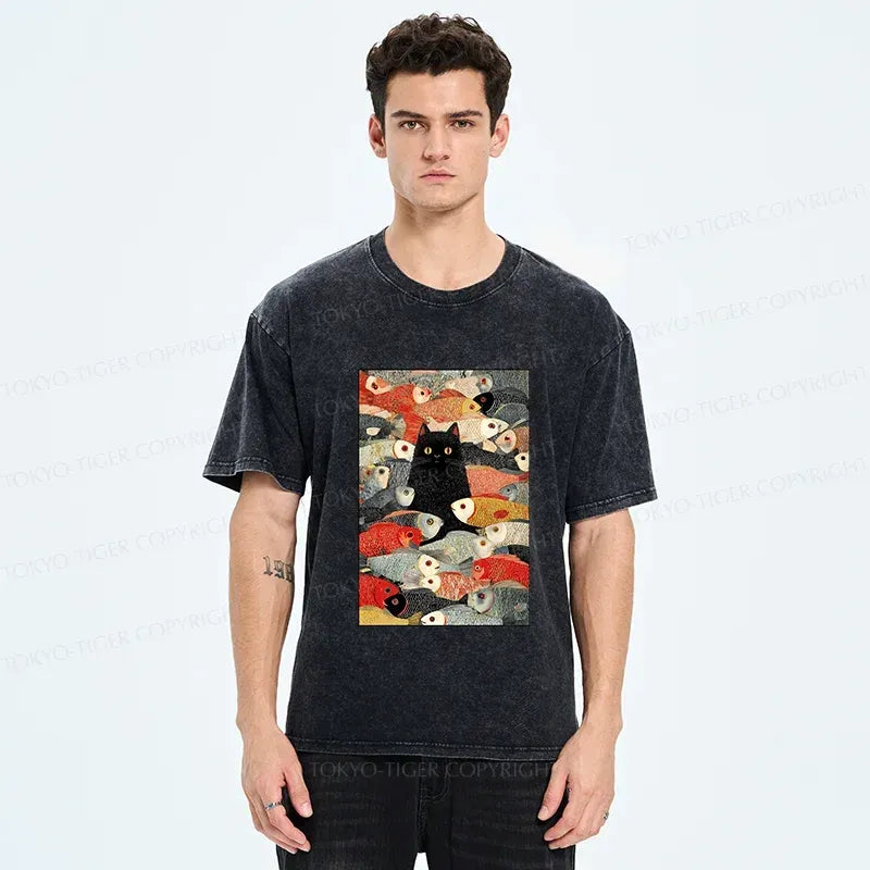 Vintage Japanese cat tee for summer