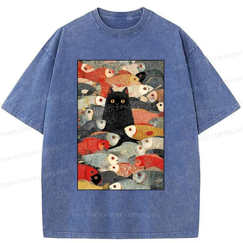 Vintage Japanese cat tee for summer