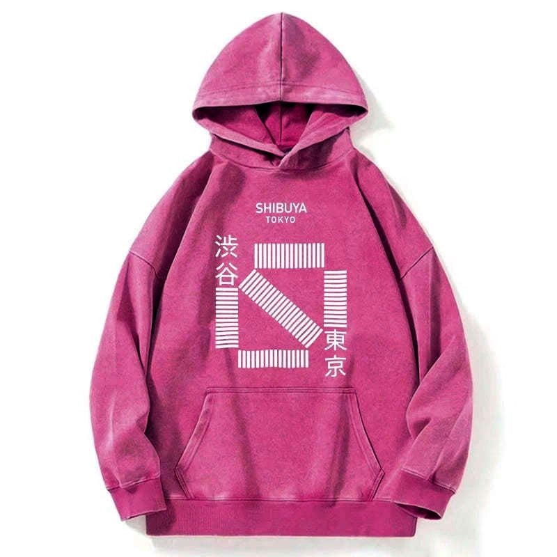 Kyoto-Lion Japanese Shibuya Crossing Washed Hoodie