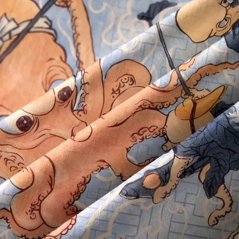 Japanese octopus aloha shirt for summer
