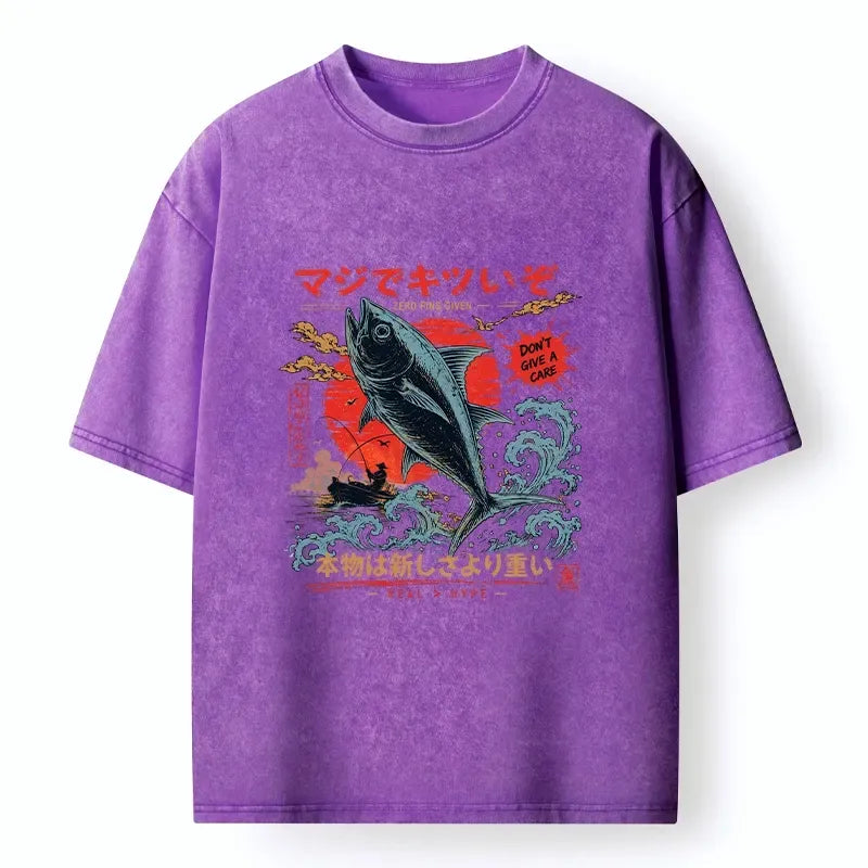 Washed Big Fish Tee for Streetwear