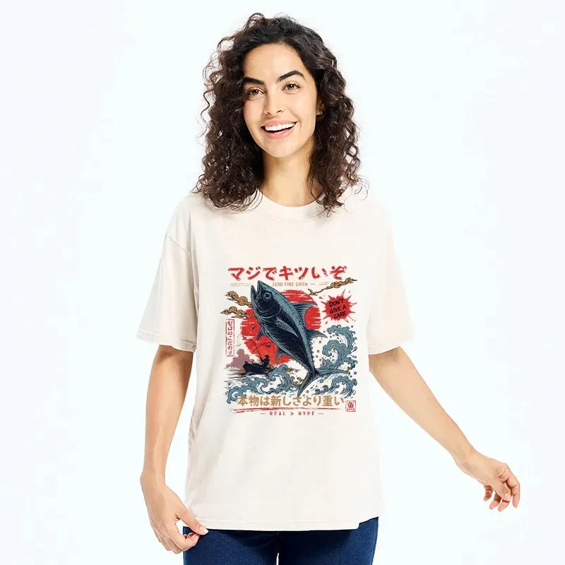 Washed Big Fish Tee for Streetwear