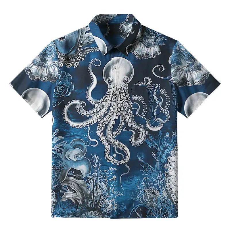 Kyoto-Lion Deep Sea Octopus Button-up Shirt