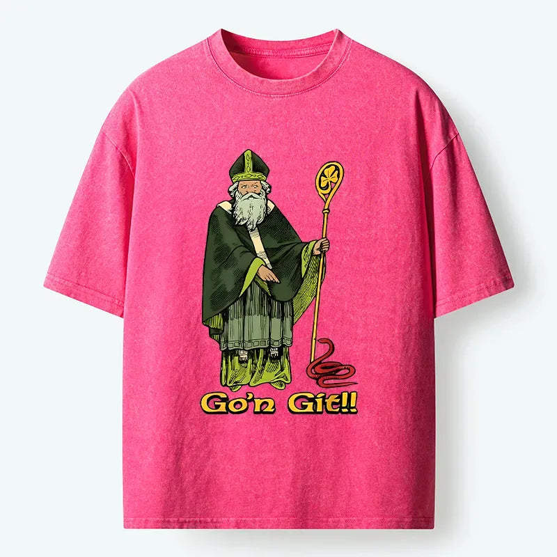Kyoto-Lion St Patrick's Day Funny Washed T-Shirt