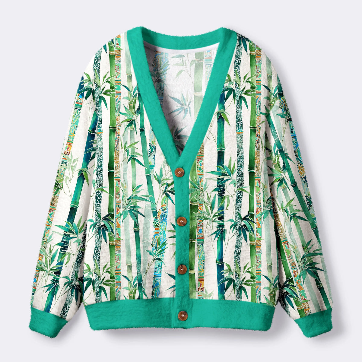 Kyoto-Lion Zen Bamboo Serenity Ugly Cardigan Sweater