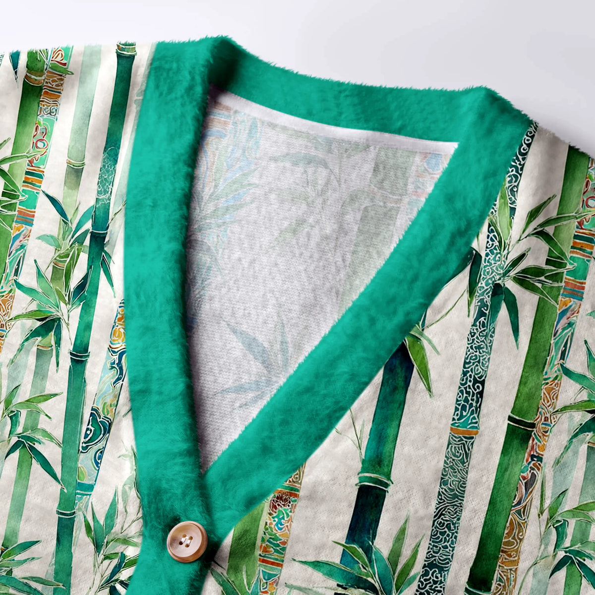 Kyoto-Lion Zen Bamboo Serenity Ugly Cardigan Sweater