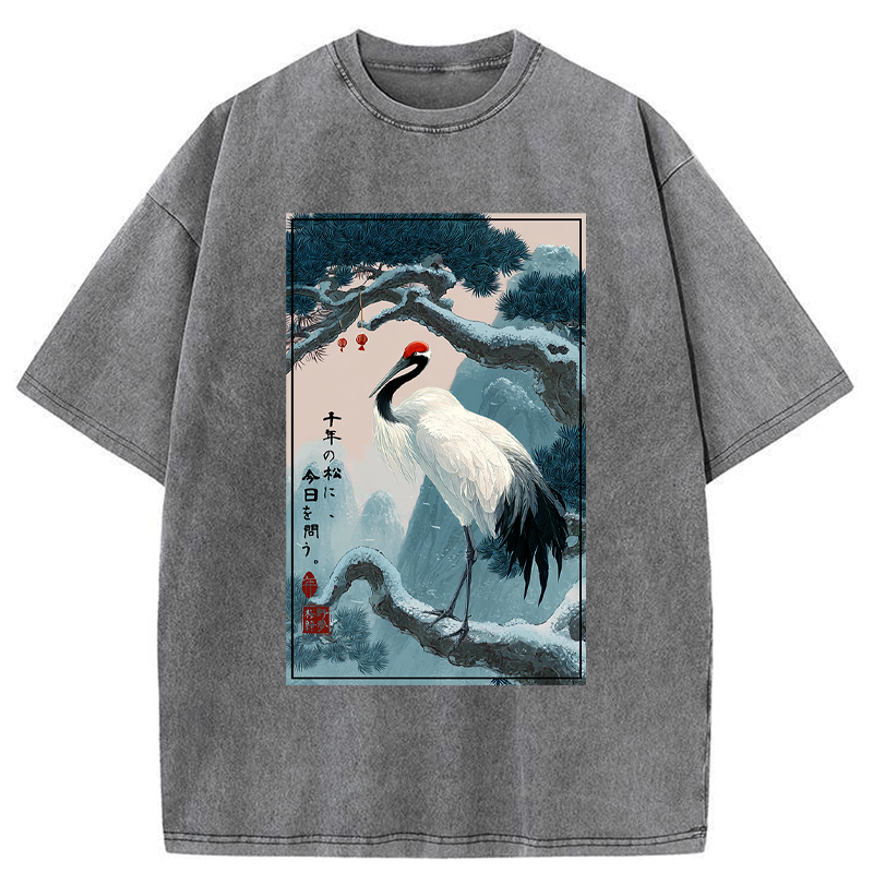 Japanese vintage washed t-shirt for daily wear