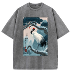 Japanese vintage washed t-shirt for daily wear
