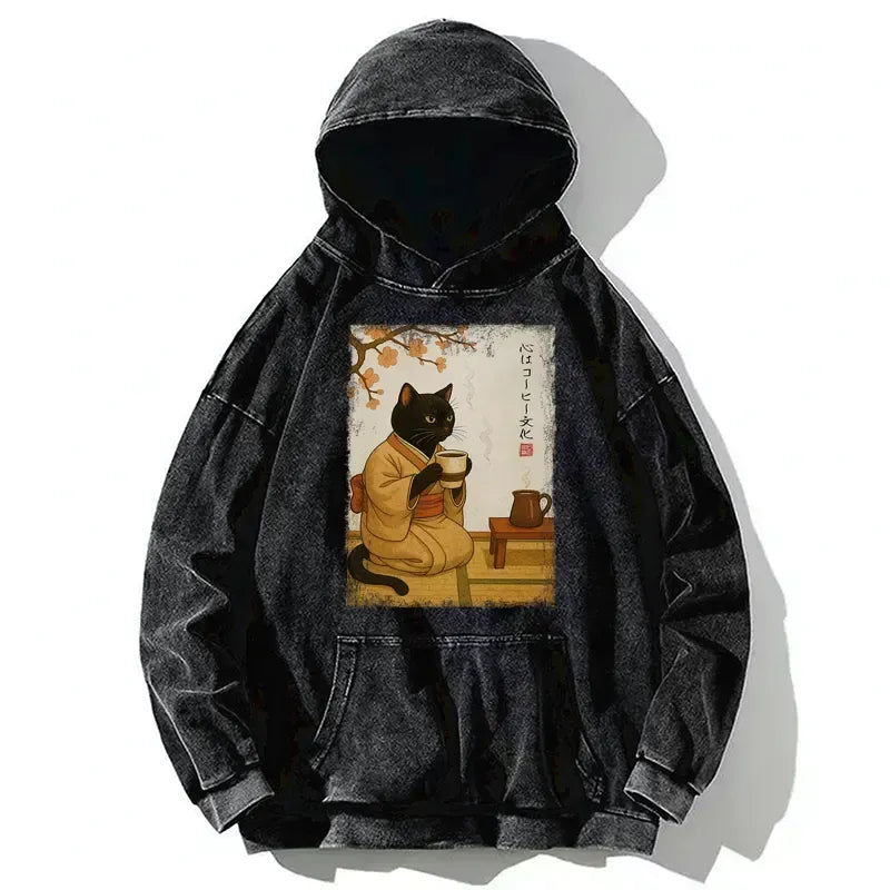 Kyoto Lion coffee heart washed hoodie gift idea