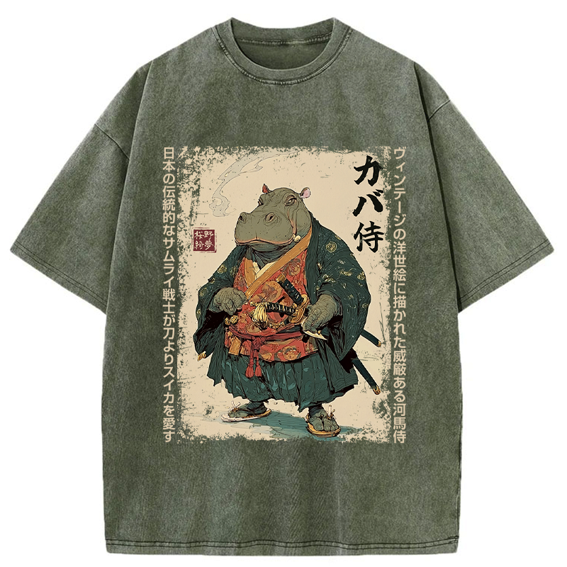 Samurai Hippo T-Shirt On Sale