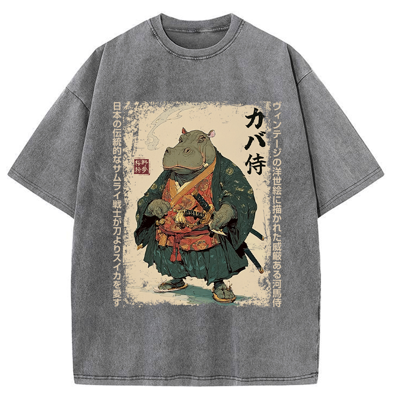 Samurai Hippo T-Shirt On Sale