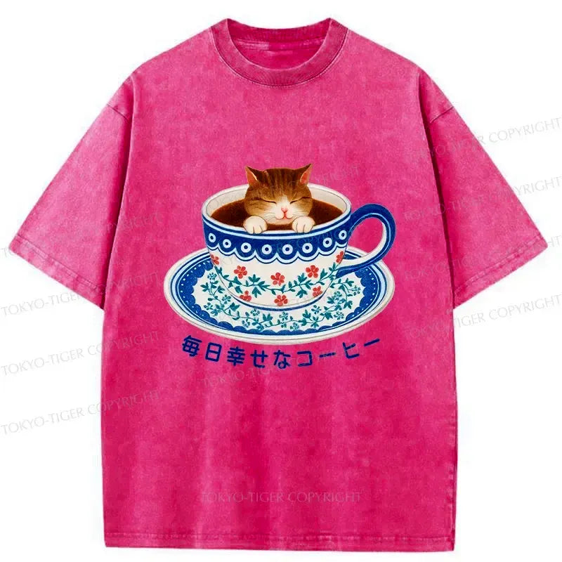 washed cat tee for street style