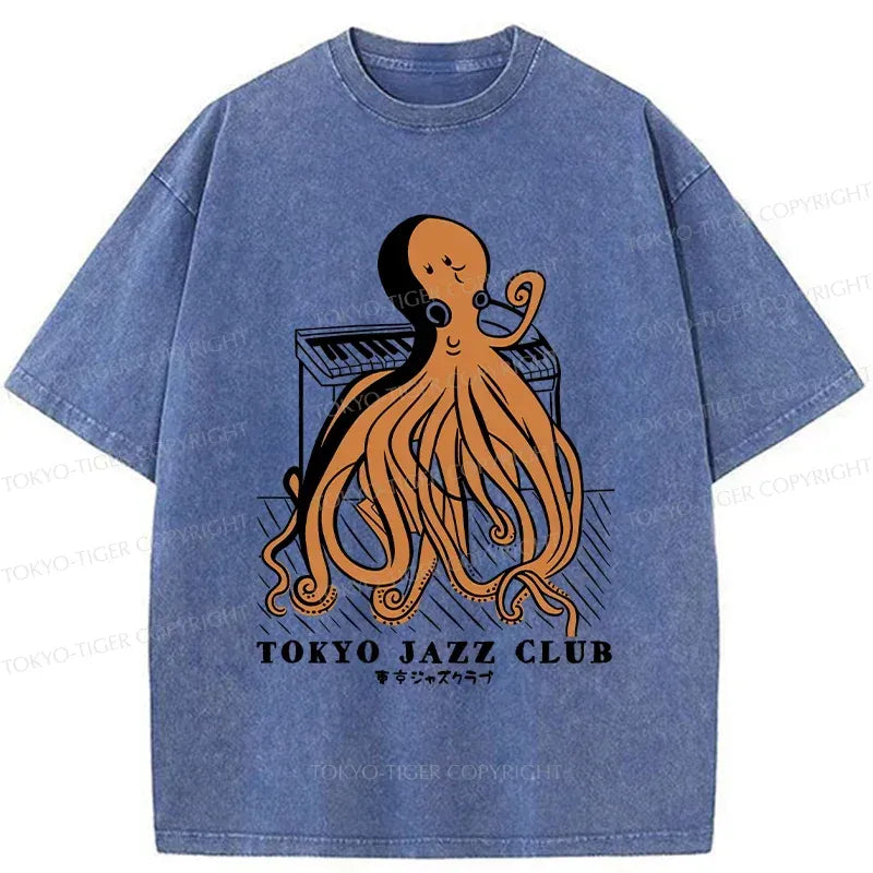 octopus playing piano t-shirt for summer