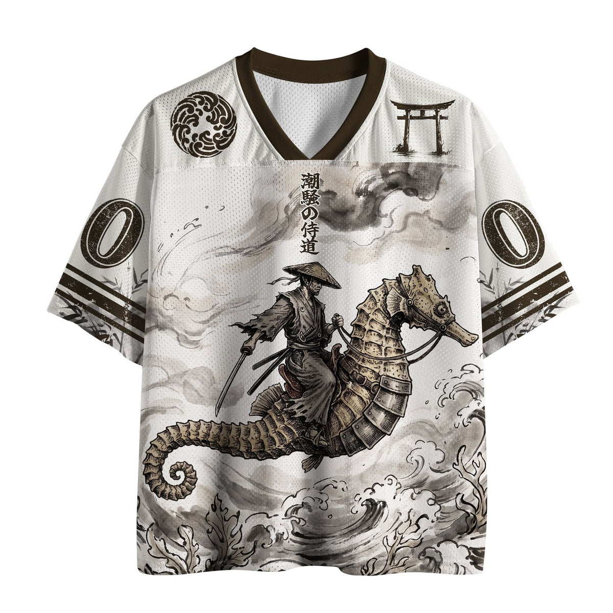 Kyoto-Lion Samurai Riding Seahorse Mesh Jersey
