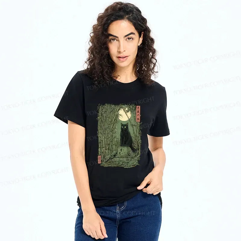Kyoto-Lion Black Cat In The Bamboo Forest Classic T-Shirt
