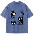 Kyoto-Lion Looking At Your Cats Washed T-Shirt