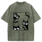 Kyoto-Lion Looking At Your Cats Washed T-Shirt