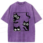 Kyoto-Lion Looking At Your Cats Washed T-Shirt
