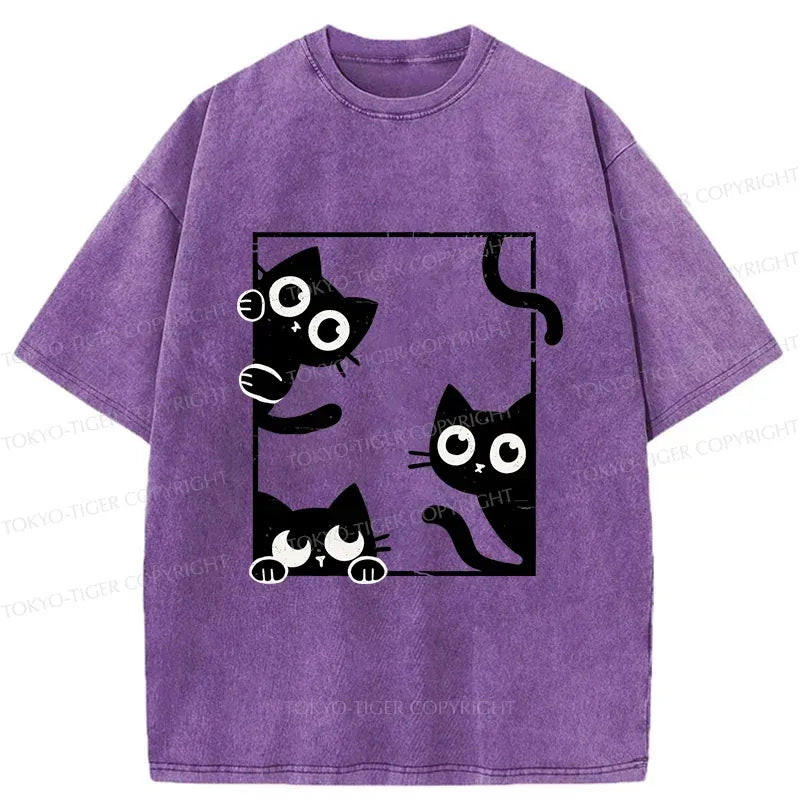 Kyoto-Lion Looking At Your Cats Washed T-Shirt