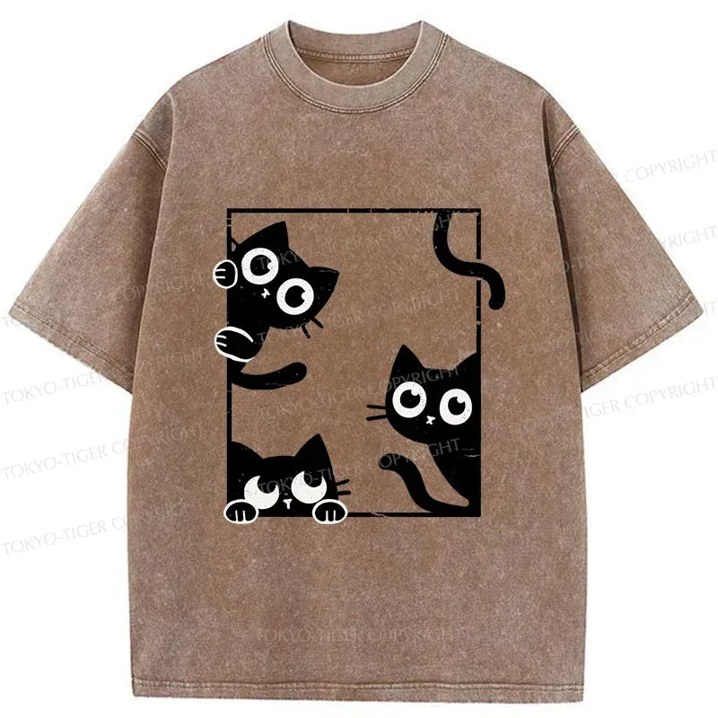 Kyoto-Lion Looking At Your Cats Washed T-Shirt