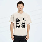 Kyoto-Lion Looking At Your Cats Washed T-Shirt