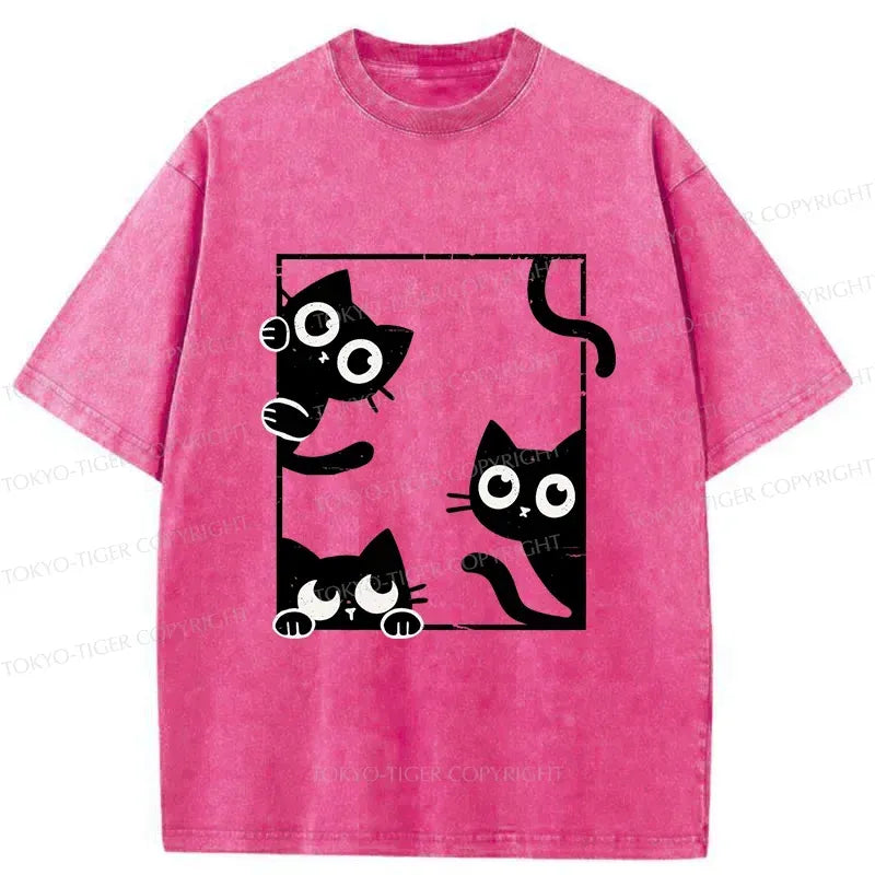 Kyoto-Lion Looking At Your Cats Washed T-Shirt