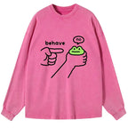 Kyoto-Lion Dishonest Frog Washed Long Sleeve T-Shirt