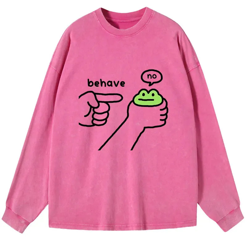 Kyoto-Lion Dishonest Frog Washed Long Sleeve T-Shirt