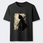 Kyoto-Lion Under The Moon Cat Samurai Classic T-Shirt