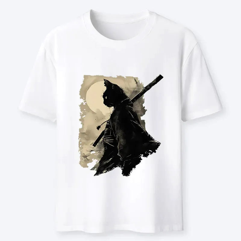 Classic Japanese Cat Samurai T-Shirt