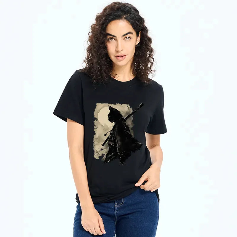 Classic Japanese Cat Samurai T-Shirt