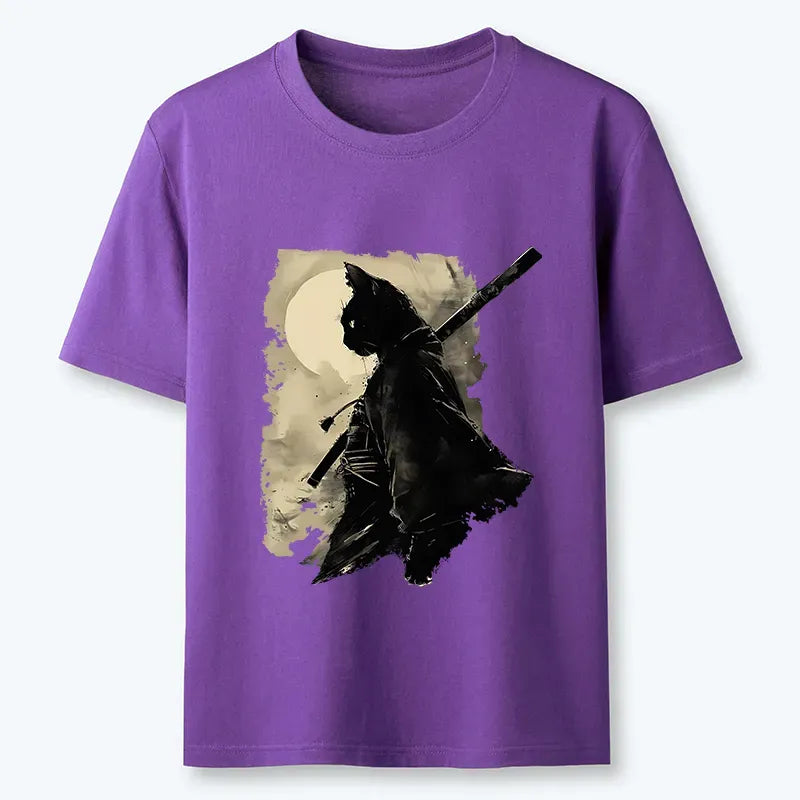 Trendy Cat Samurai T-Shirt for Summer
