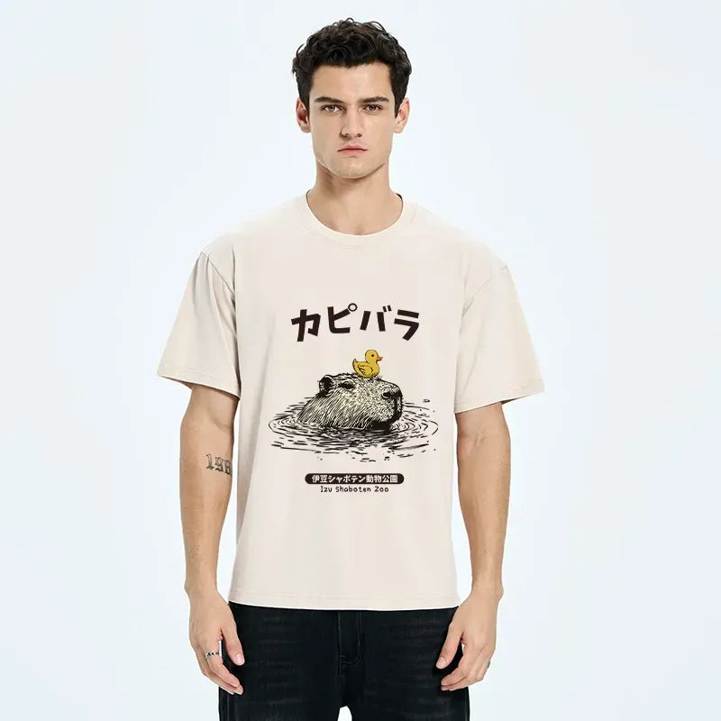 Washed Capybara Relaxed Tee for Daily Wear
