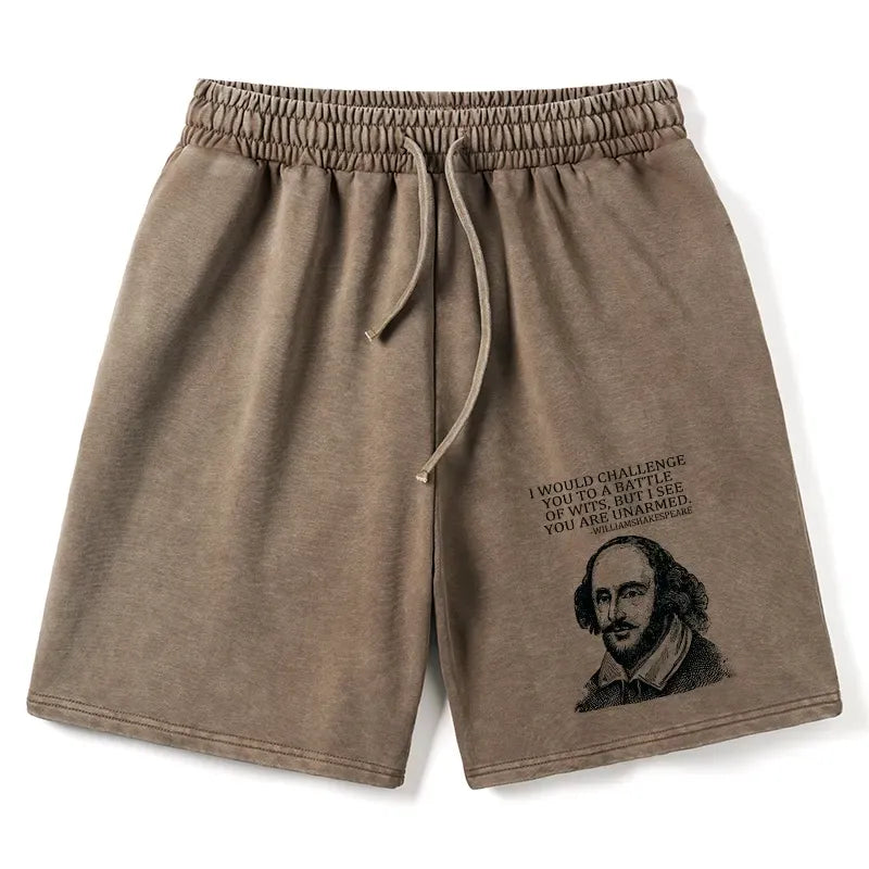 Kyoto-Lion Your Intelligence Is Inferior To Mine Washed Shorts