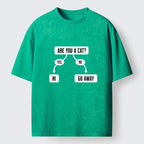 Kyoto-Lion Are You A Cat Washed T-Shirt