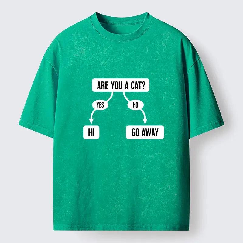 Kyoto-Lion Are You A Cat Washed T-Shirt