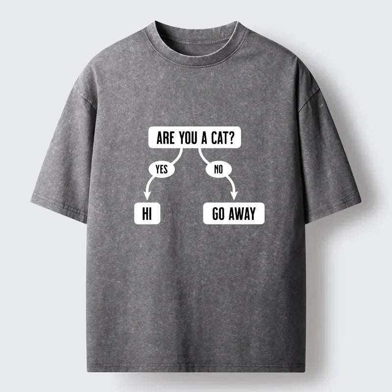 Kyoto-Lion Are You A Cat Washed T-Shirt