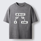 Kyoto-Lion Are You A Cat Washed T-Shirt
