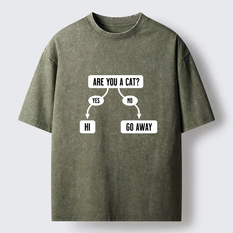japanese vintage washed cat t-shirt