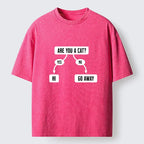 Kyoto-Lion Are You A Cat Washed T-Shirt
