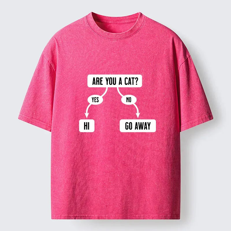 Kyoto-Lion Are You A Cat Washed T-Shirt