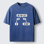 japanese vintage washed cat t-shirt