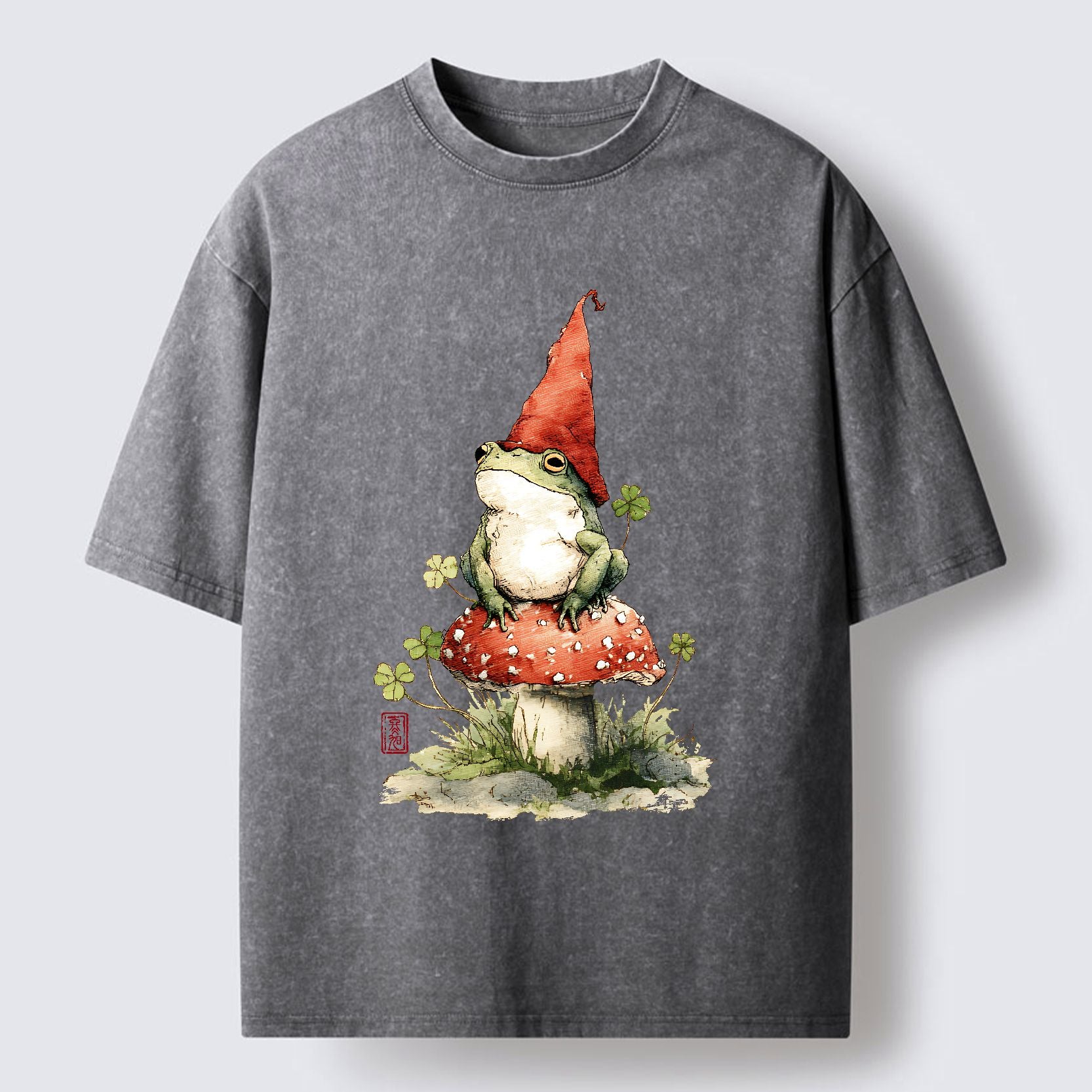 Washed Japanese Vintage T-Shirt for Daily Wear