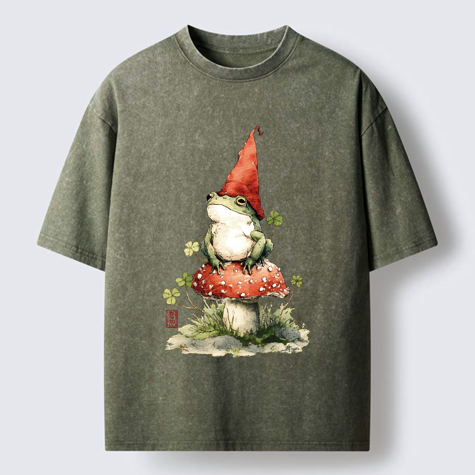 Washed Japanese Vintage T-Shirt for Daily Wear