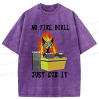 Kyoto-Lion No Fire Drill Just Cob It Washed T-Shirt