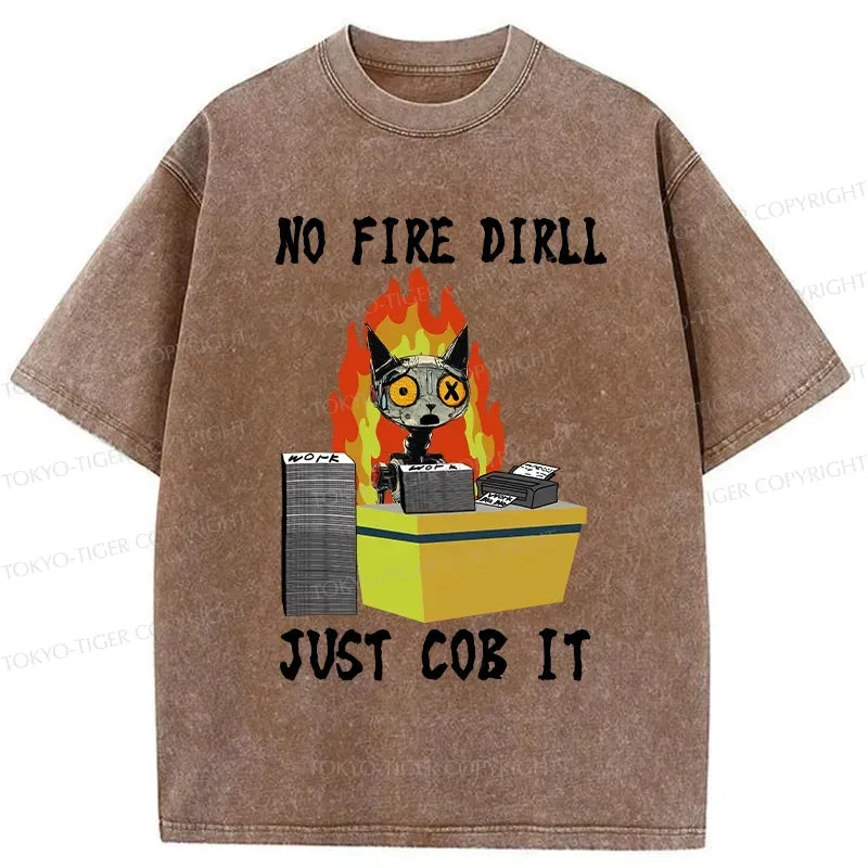 Kyoto-Lion No Fire Drill Just Cob It Washed T-Shirt