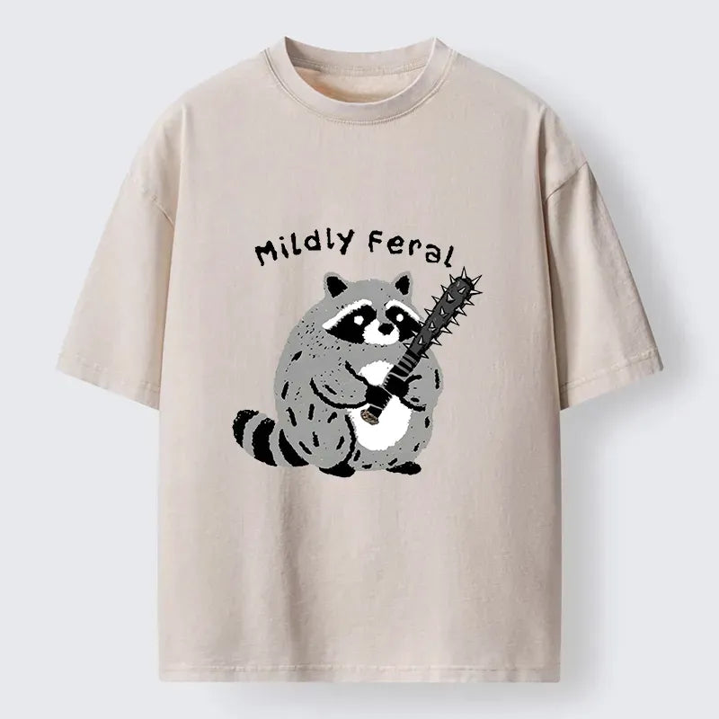 Washed Japanese Raccoon T-Shirt for Streetwear